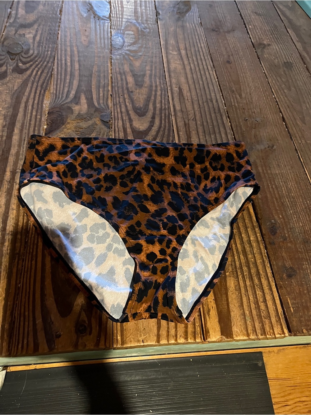Maurices Brown Leopard High-Waist Bikini Bottoms
